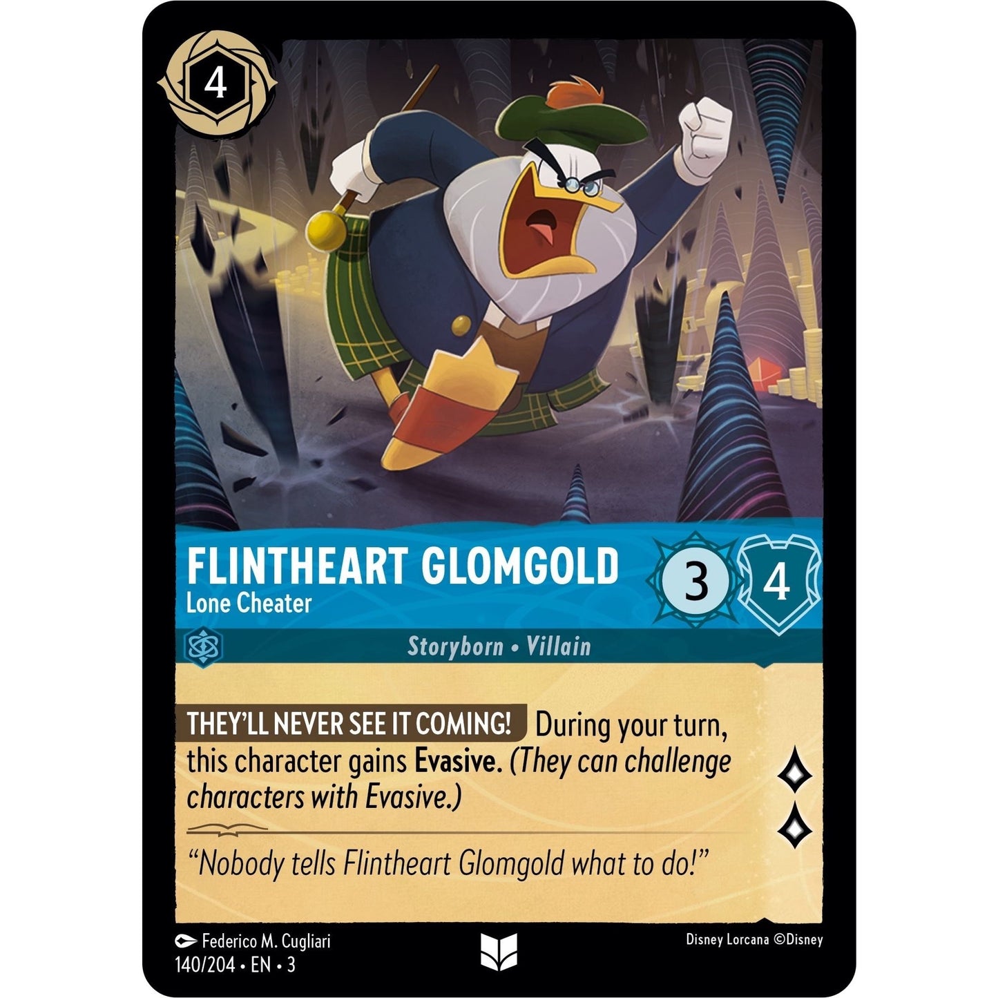 Image for Flintheart Glomgold - Lone Cheater (140/204) (3) - Disney Lorcana