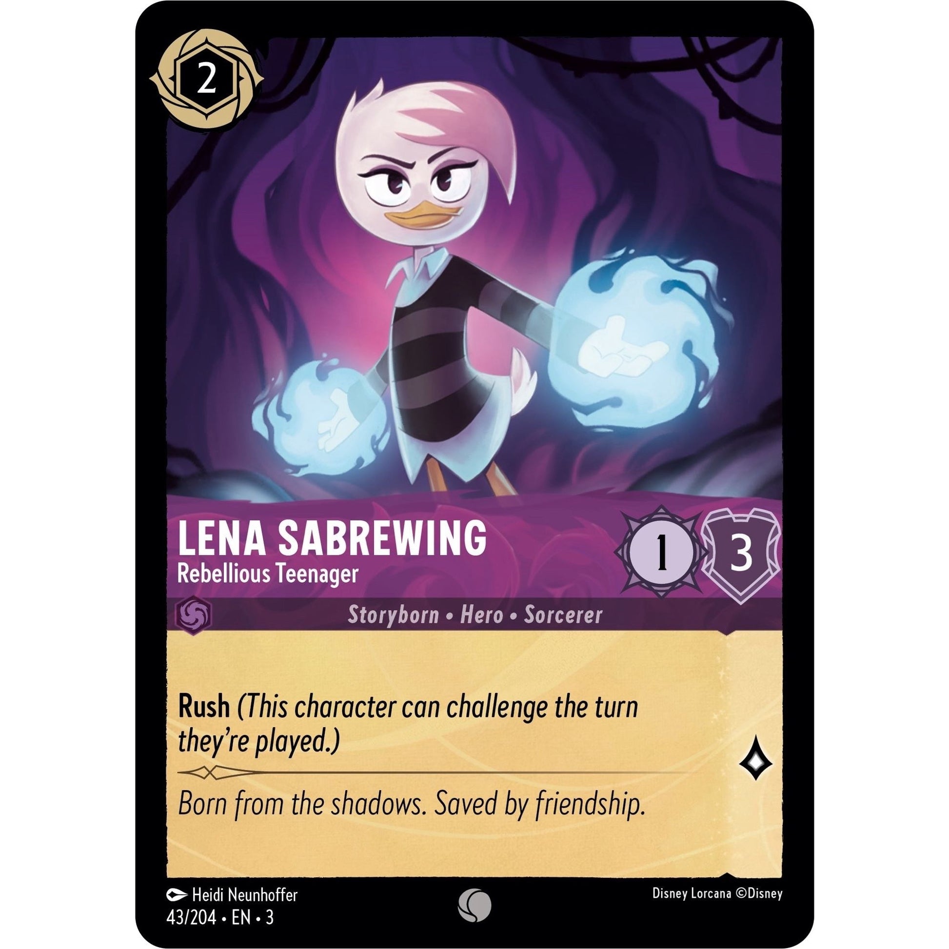 Image for Lena Sabrewing - Rebellious Teenager (43/204) (3) - Disney Lorcana
