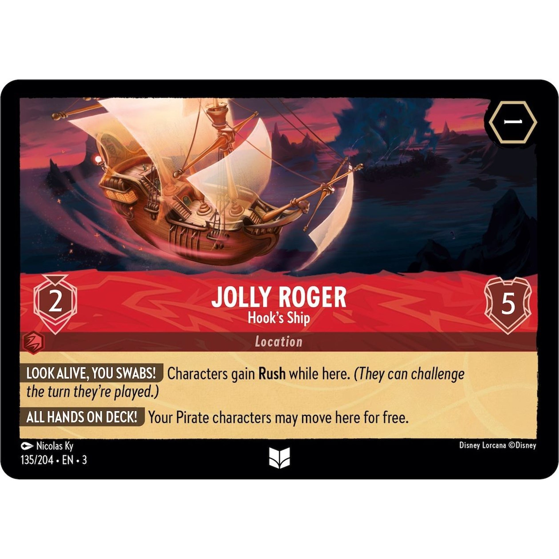 Image for Jolly Roger - Hook's Ship (135/204) (3) - Disney Lorcana