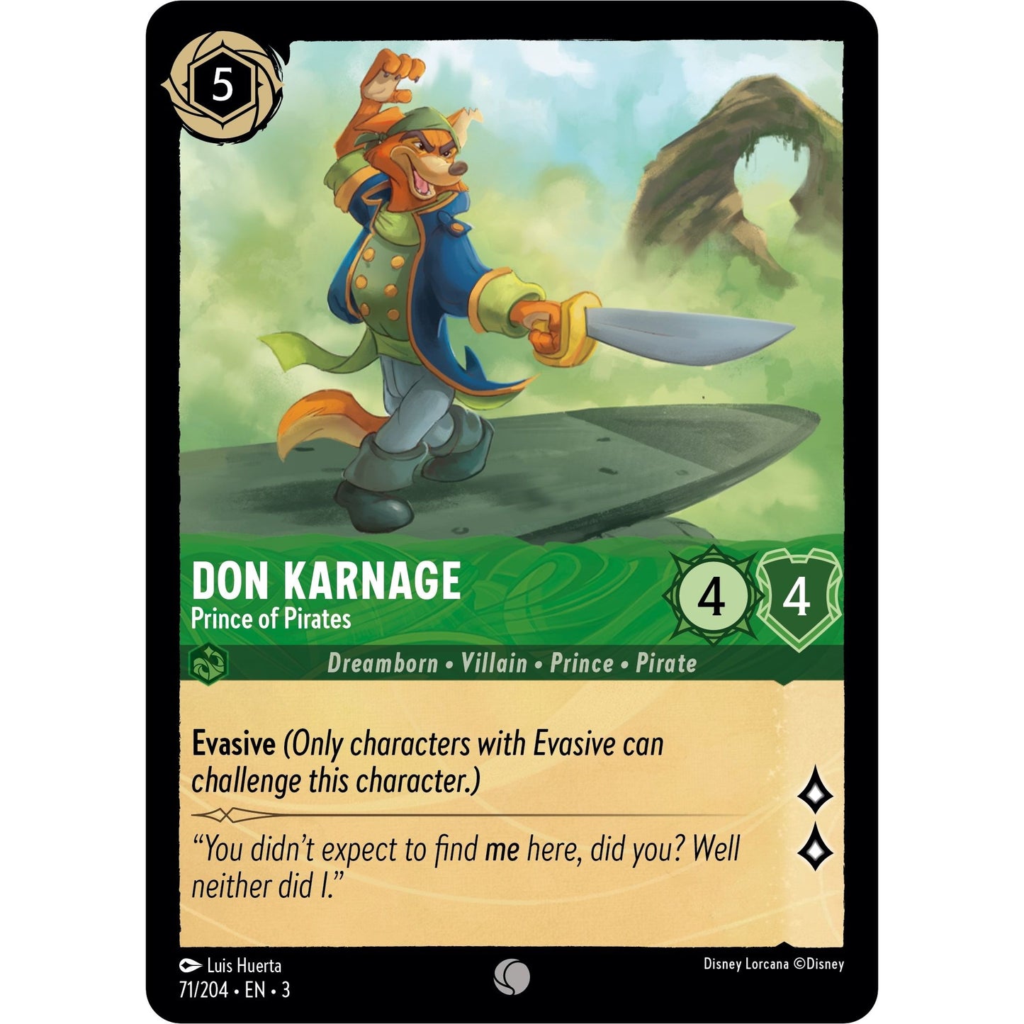 Image for Don Karnage - Prince of Pirates (71/204) (3) - Disney Lorcana