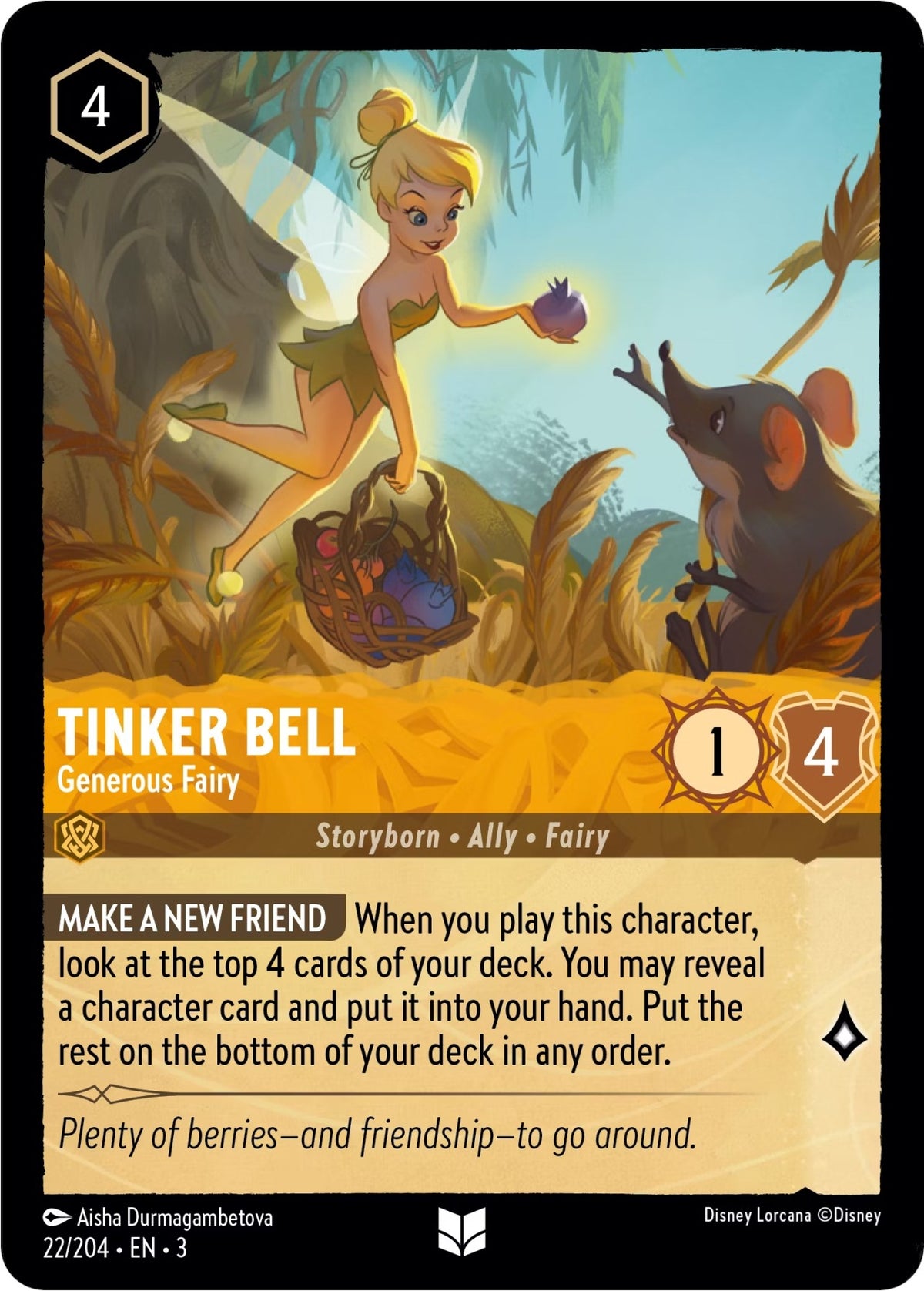 Image for Tinker Bell - Generous Fairy (22/204) (3) - Disney Lorcana