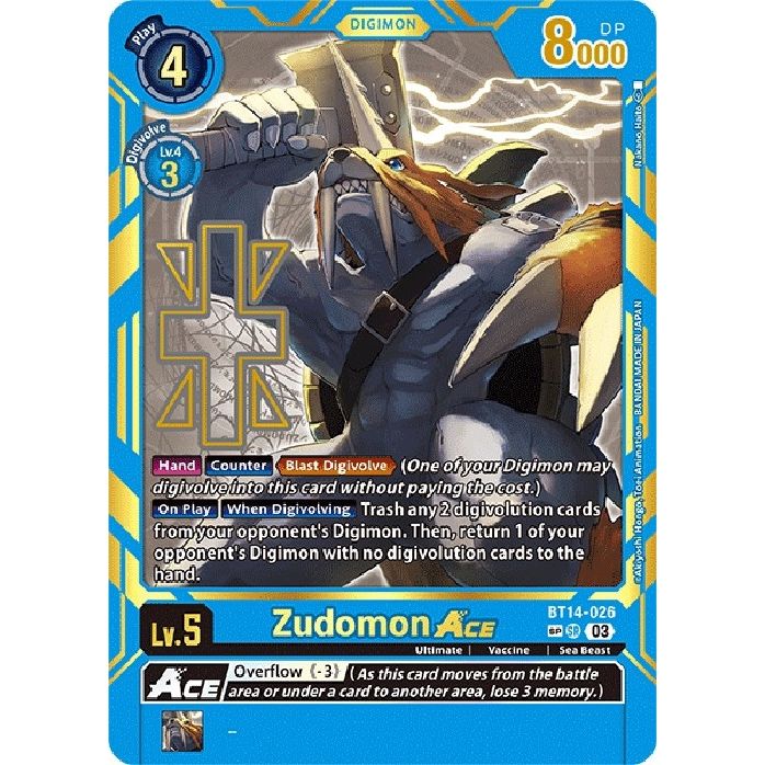 Image for Zudomon ACE (Special Rare) (BT14-026 SP) (BT15) - Digimon Card Game
