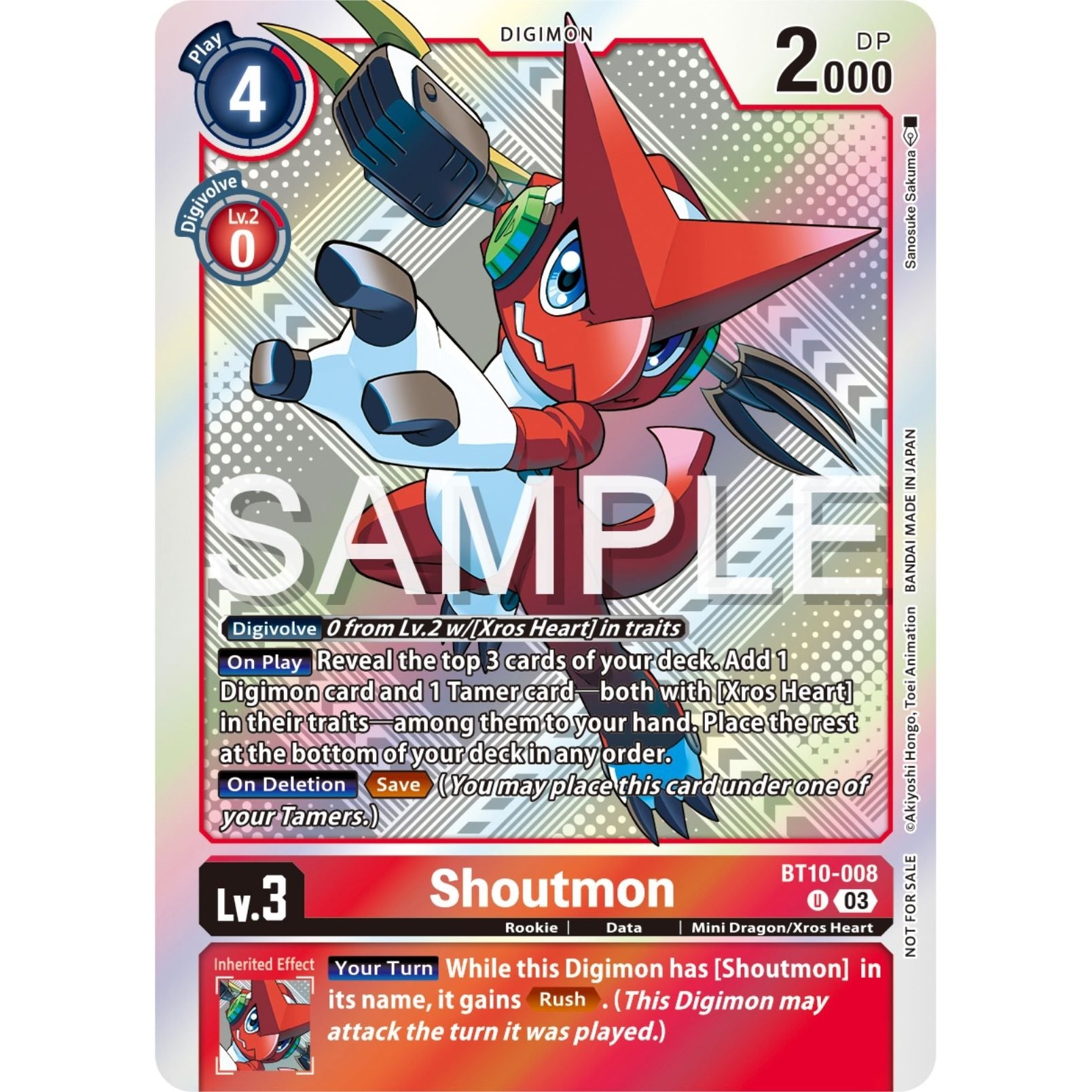 Image for Shoutmon (Exceed Apocalypse Pre-Release Winner) (BT10-008 U) (BT15_PR) - Digimon Card Game