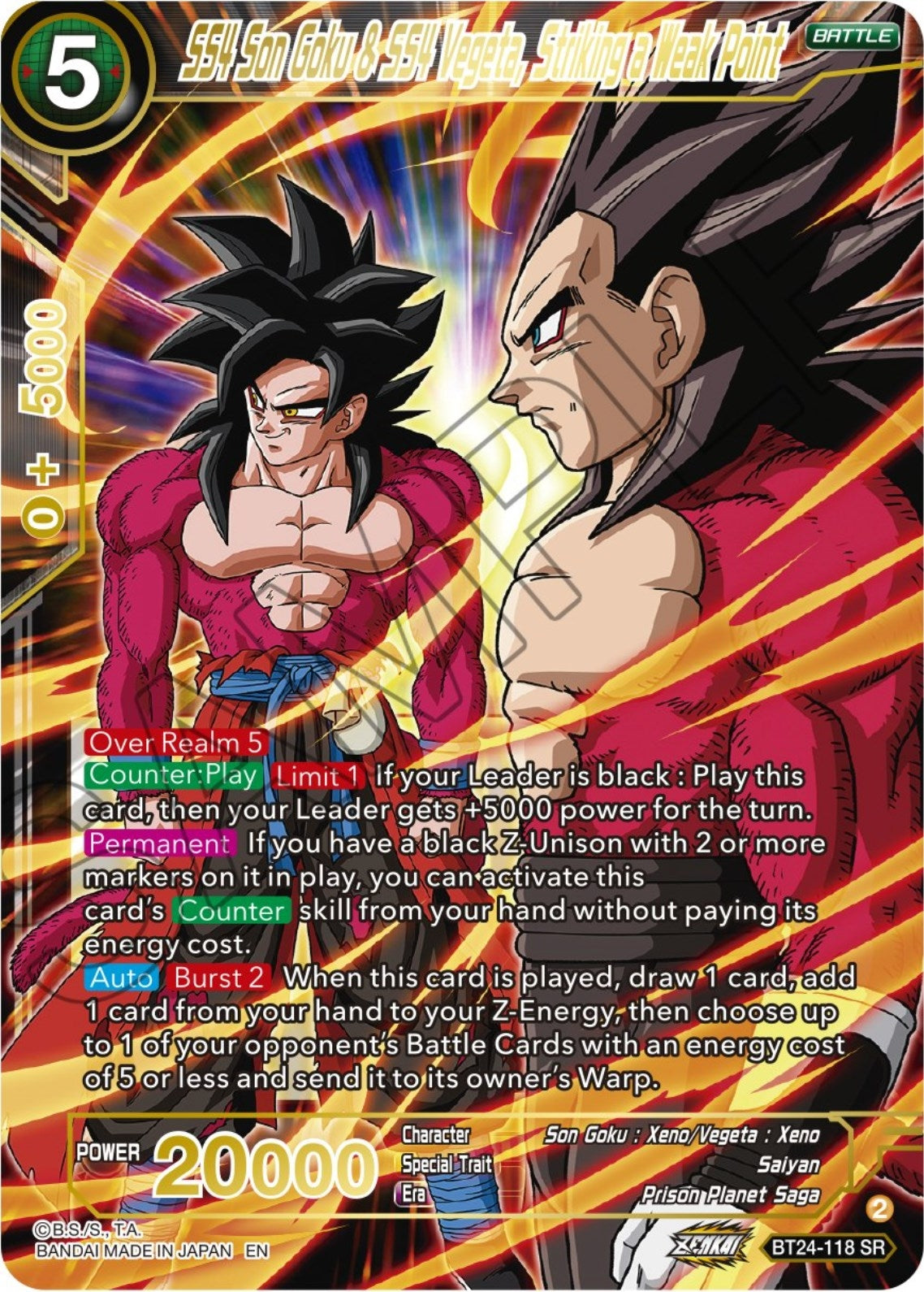 Image for SS4 Son Goku & SS4 Vegeta, Striking a Weak Point (BT24-118) (BT24) - Dragon Ball Super: Masters