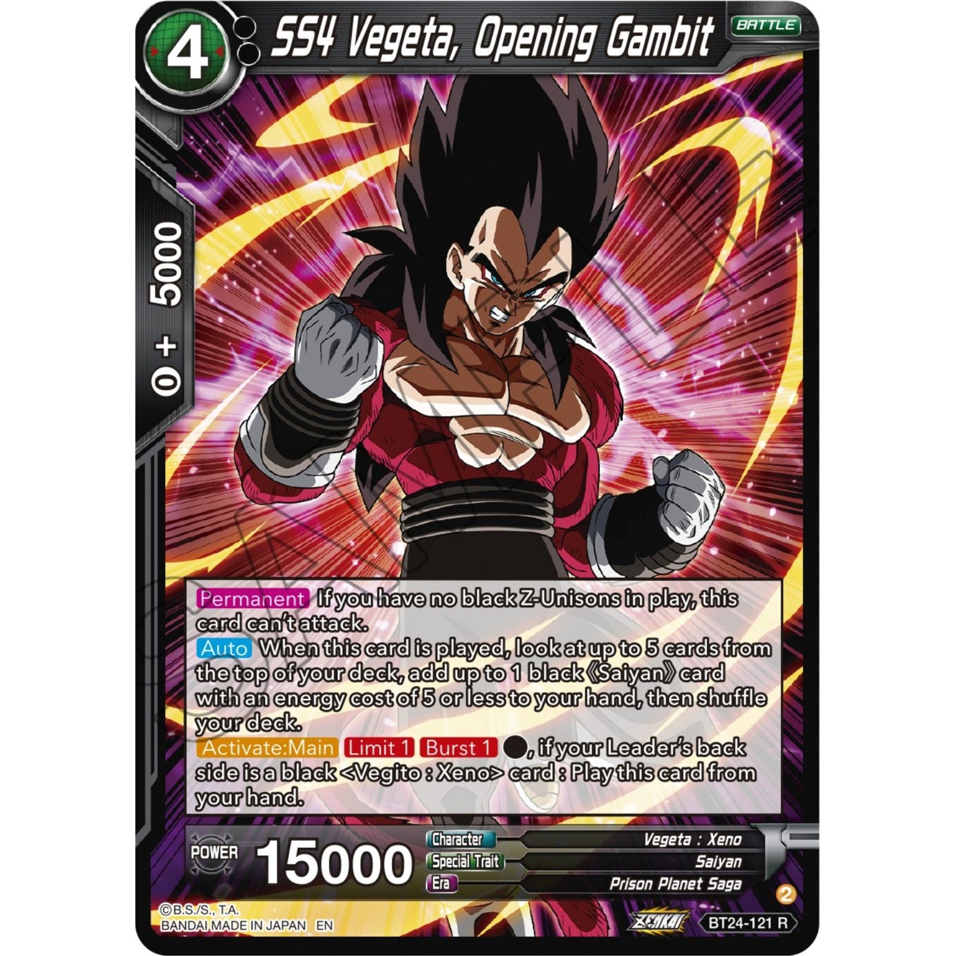 Image for SS4 Vegeta, Opening Gambit (BT24-121) (BT24) - Dragon Ball Super: Masters