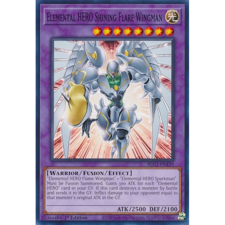 Image for Elemental HERO Shining Flare Wingman (BLC1-EN139) (BLC1) - YuGiOh