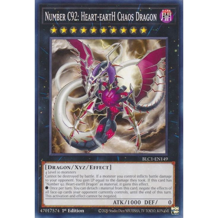 Image for Number C92: Heart-eartH Chaos Dragon (BLC1-EN149) (BLC1) - YuGiOh