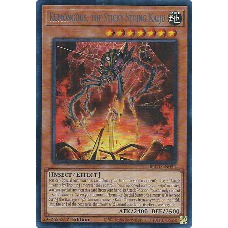 Image for Kumongous, the Sticky String Kaiju (Silver) (BLC1-EN034) (BLC1) - YuGiOh