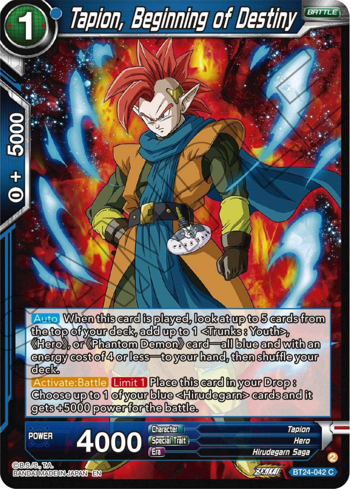 Image for Tapion, Beginning of Destiny (BT24-042) (BT24) - Dragon Ball Super: Masters