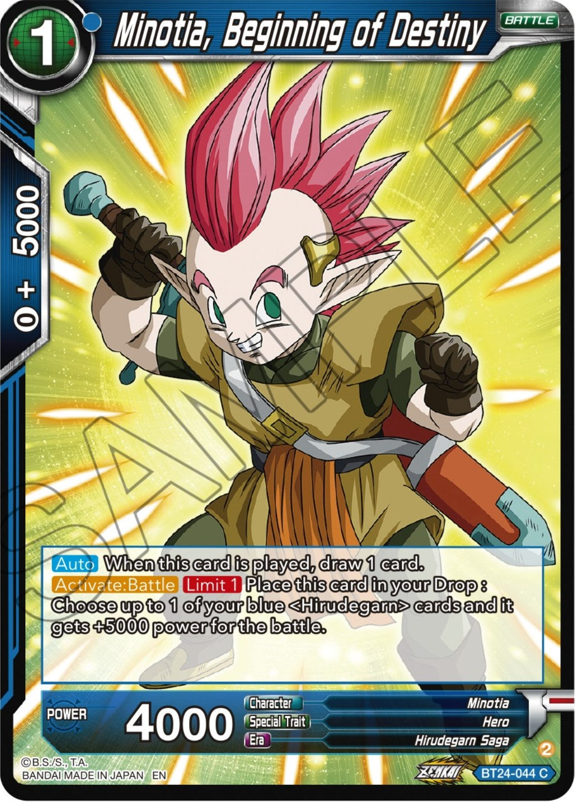 Image for Minotia, Beginning of Destiny (BT24-044) (BT24) - Dragon Ball Super: Masters