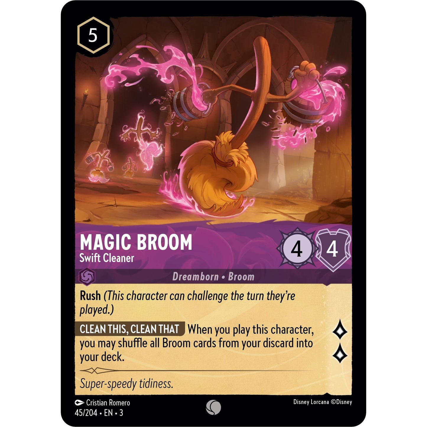 Image for Magic Broom - Swift Cleaner (45/204) (3) - Disney Lorcana