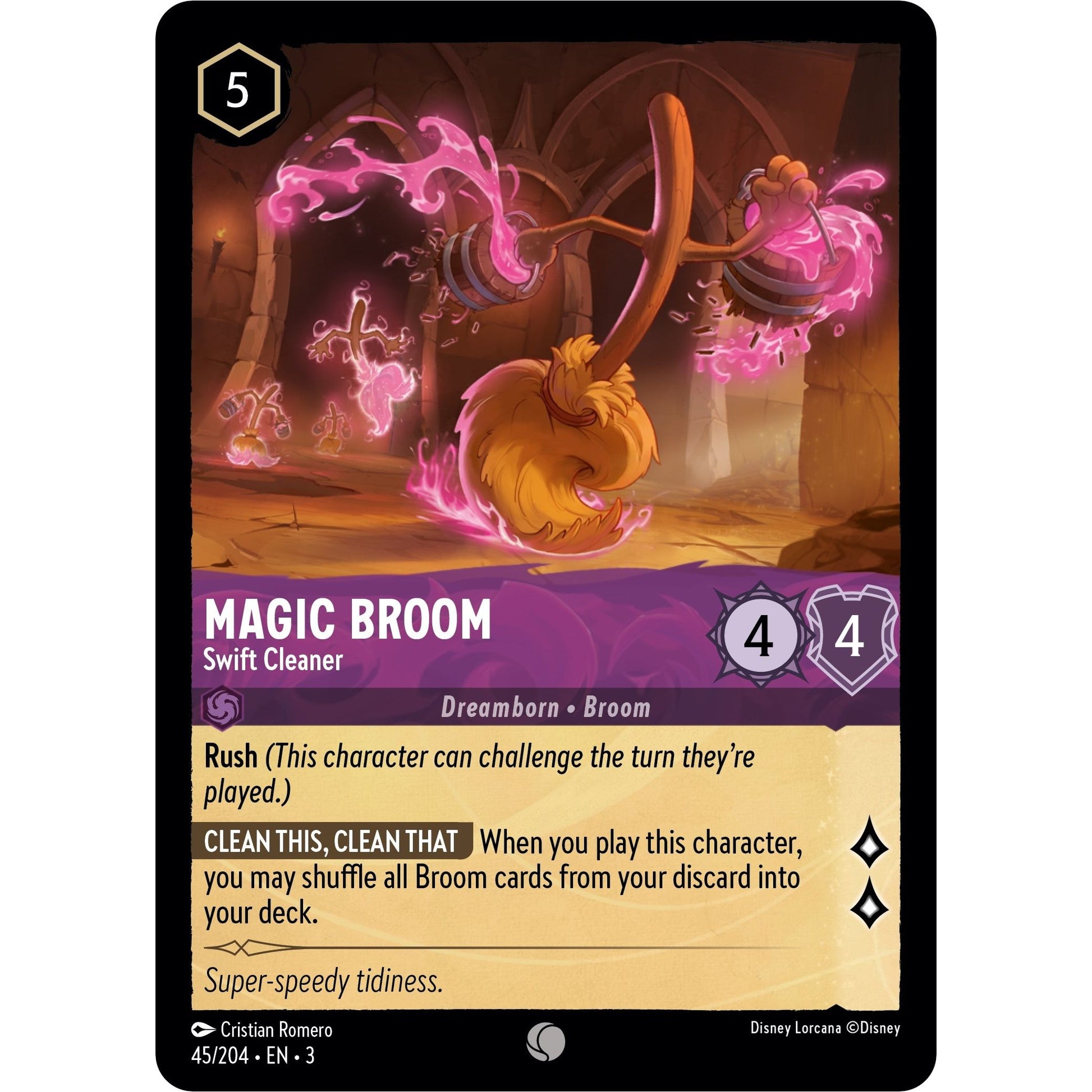 Image for Magic Broom - Swift Cleaner (45/204) (3) - Disney Lorcana