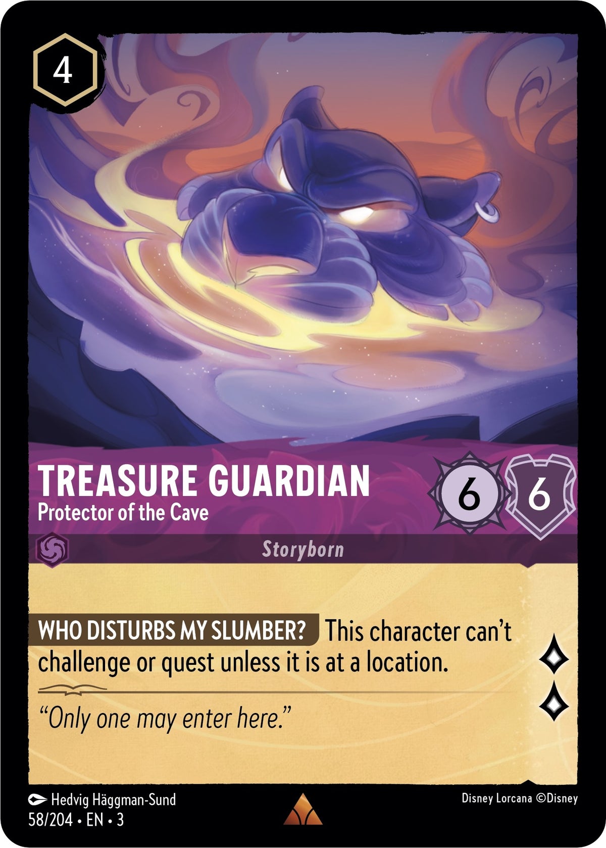 Image for Treasure Guardian - Protector of the Cave (58/204) (3) - Disney Lorcana