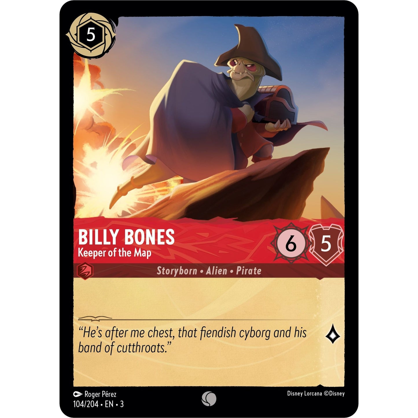Image for Billy Bones - Keeper of the Map (104/204) (3) - Disney Lorcana