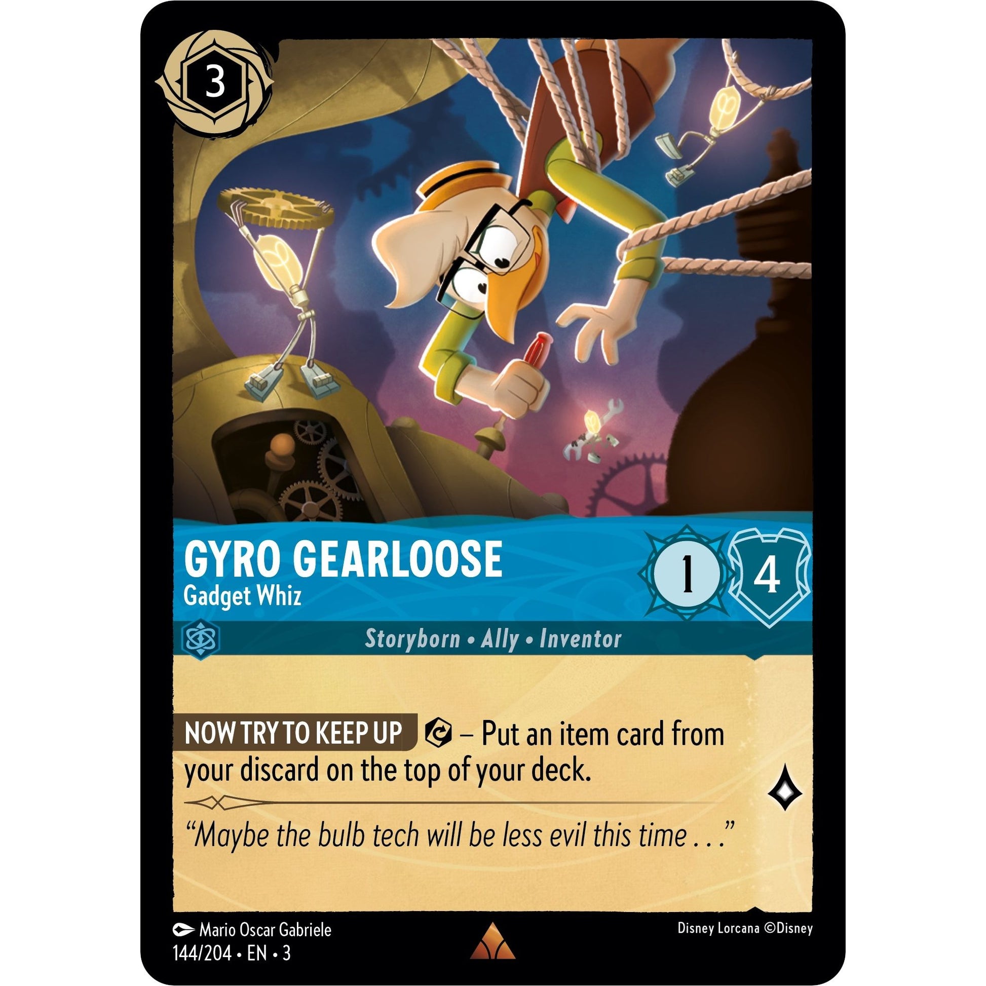 Image for Gyro Gearloose - Gadget Whiz (144/204) (3) - Disney Lorcana