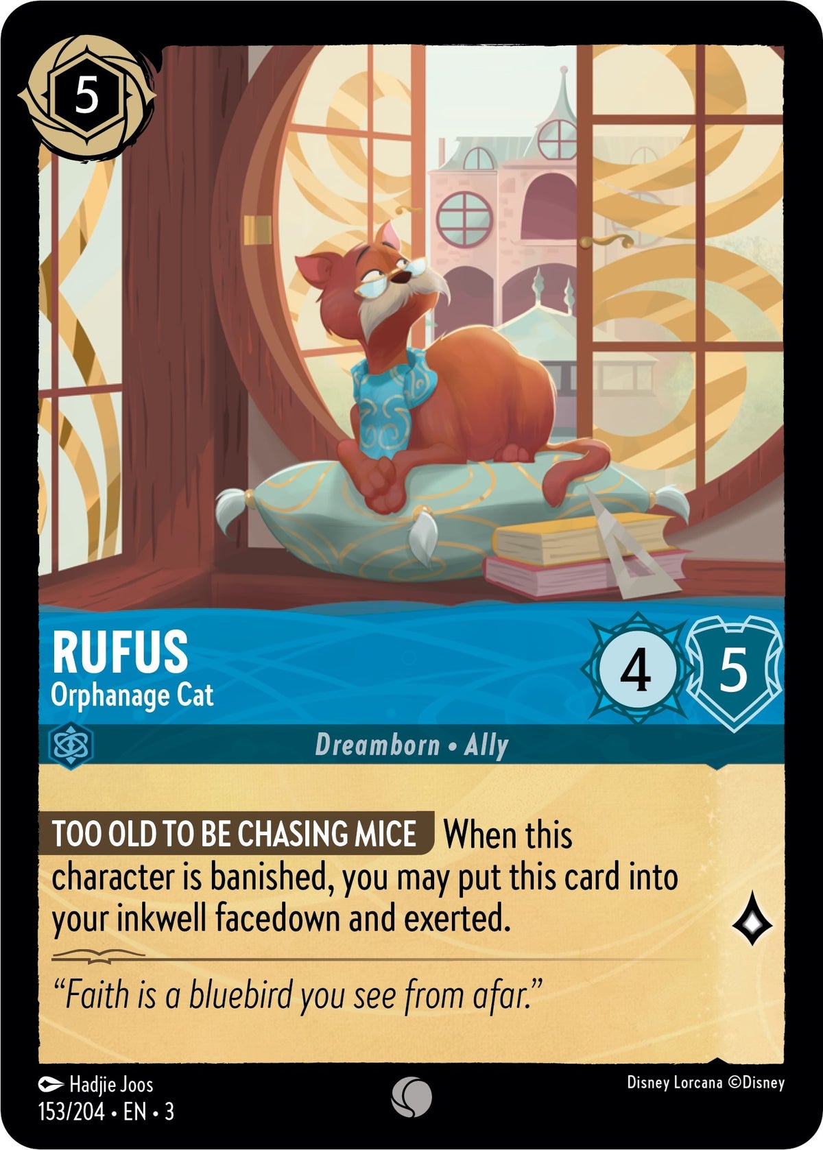 Image for Rufus - Orphanage Cat (153/204) (3) - Disney Lorcana