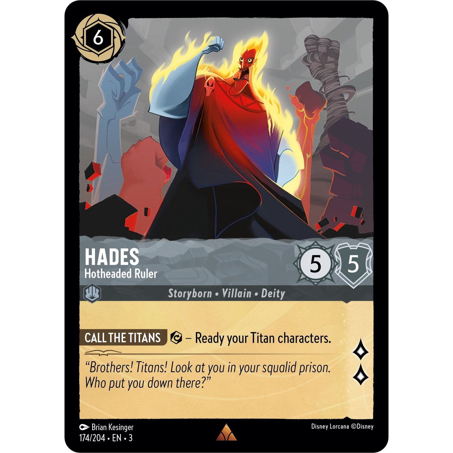 Image for Hades - Hotheaded Ruler (174/204) (3) - Disney Lorcana