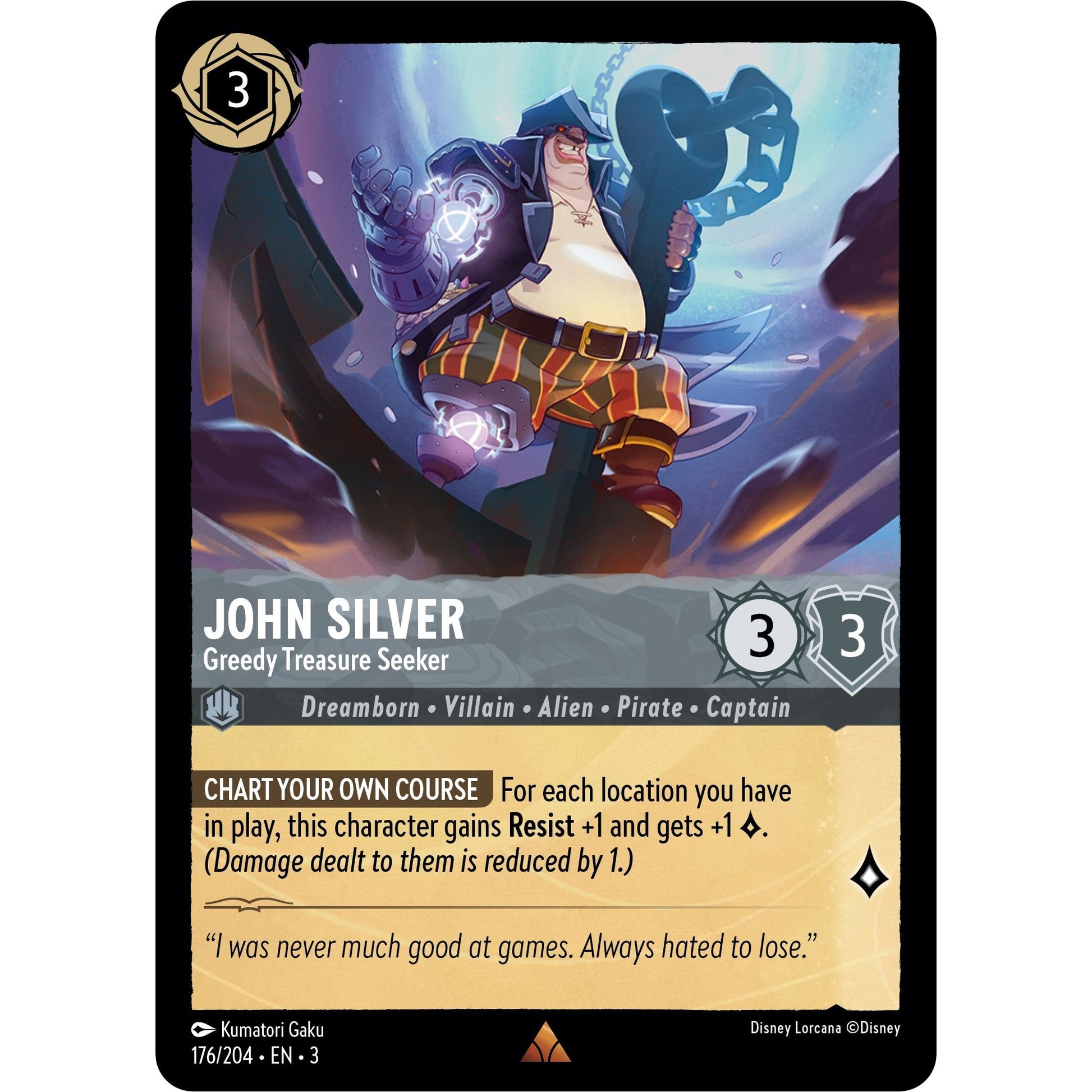 Image for John Silver - Greedy Treasure Seeker (176/204) (3) - Disney Lorcana