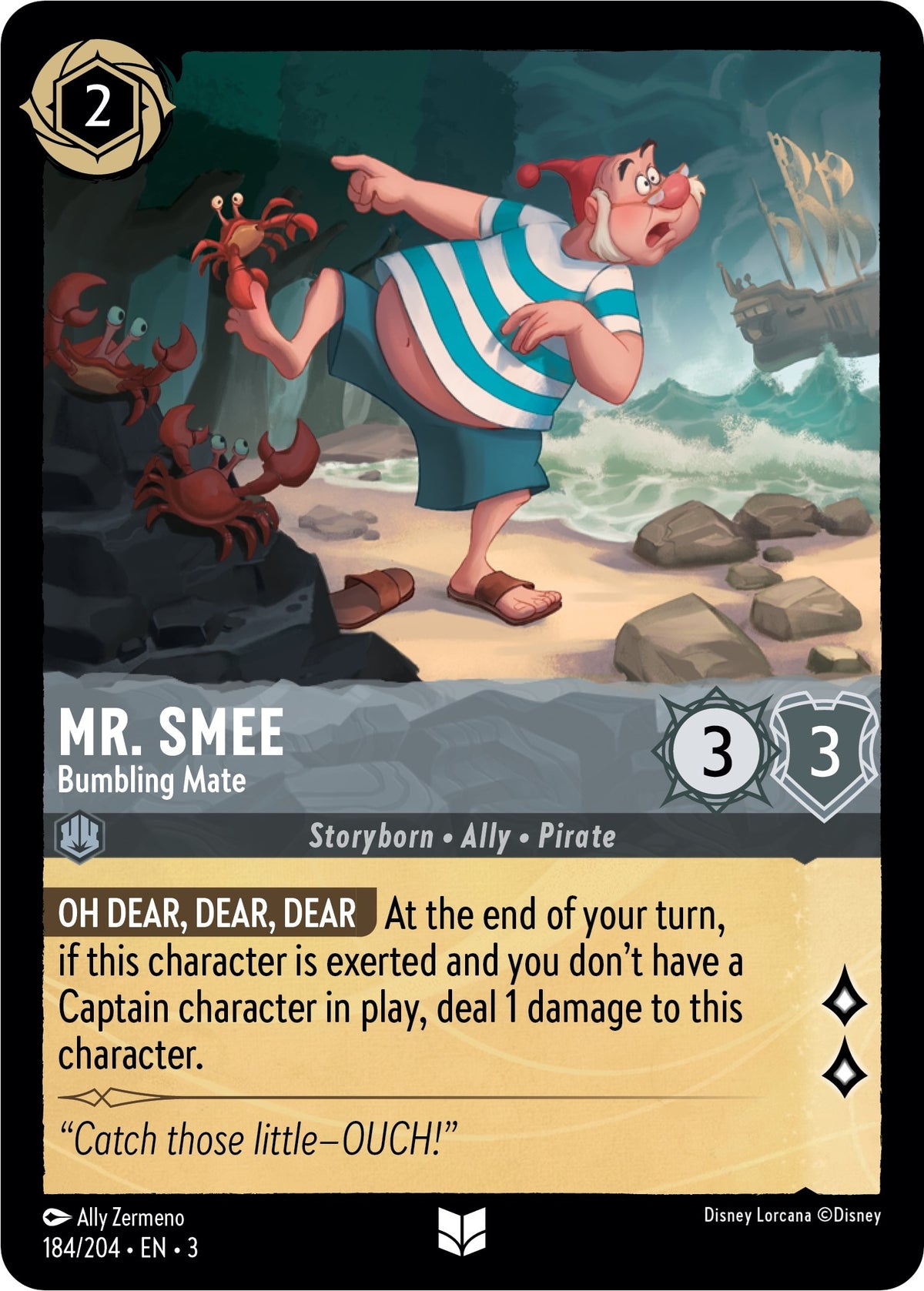 Image for Mr. Smee - Bumbling Mate (184/204) (3) - Disney Lorcana