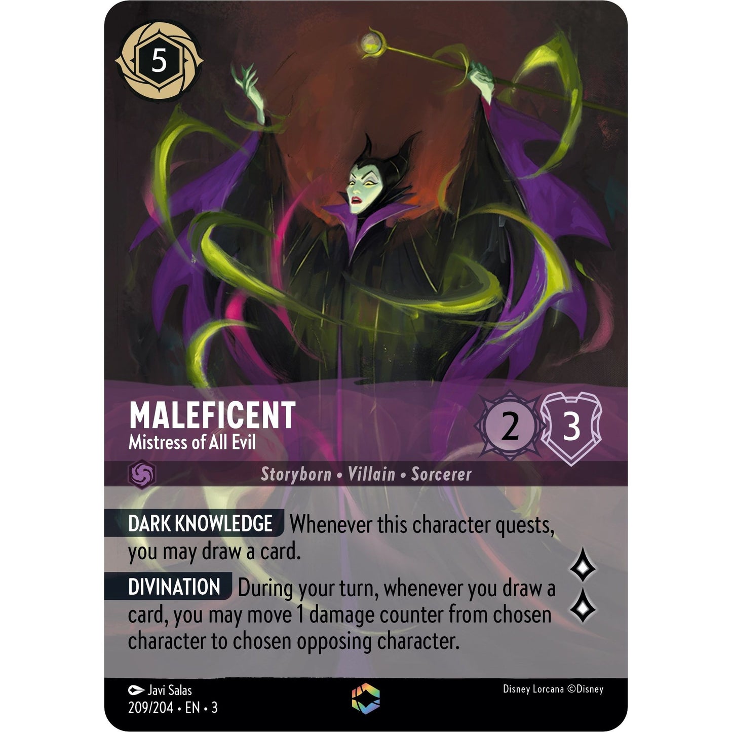 Image for Maleficent - Mistress of All Evil (Enchanted) (209/204) (3) - Disney Lorcana