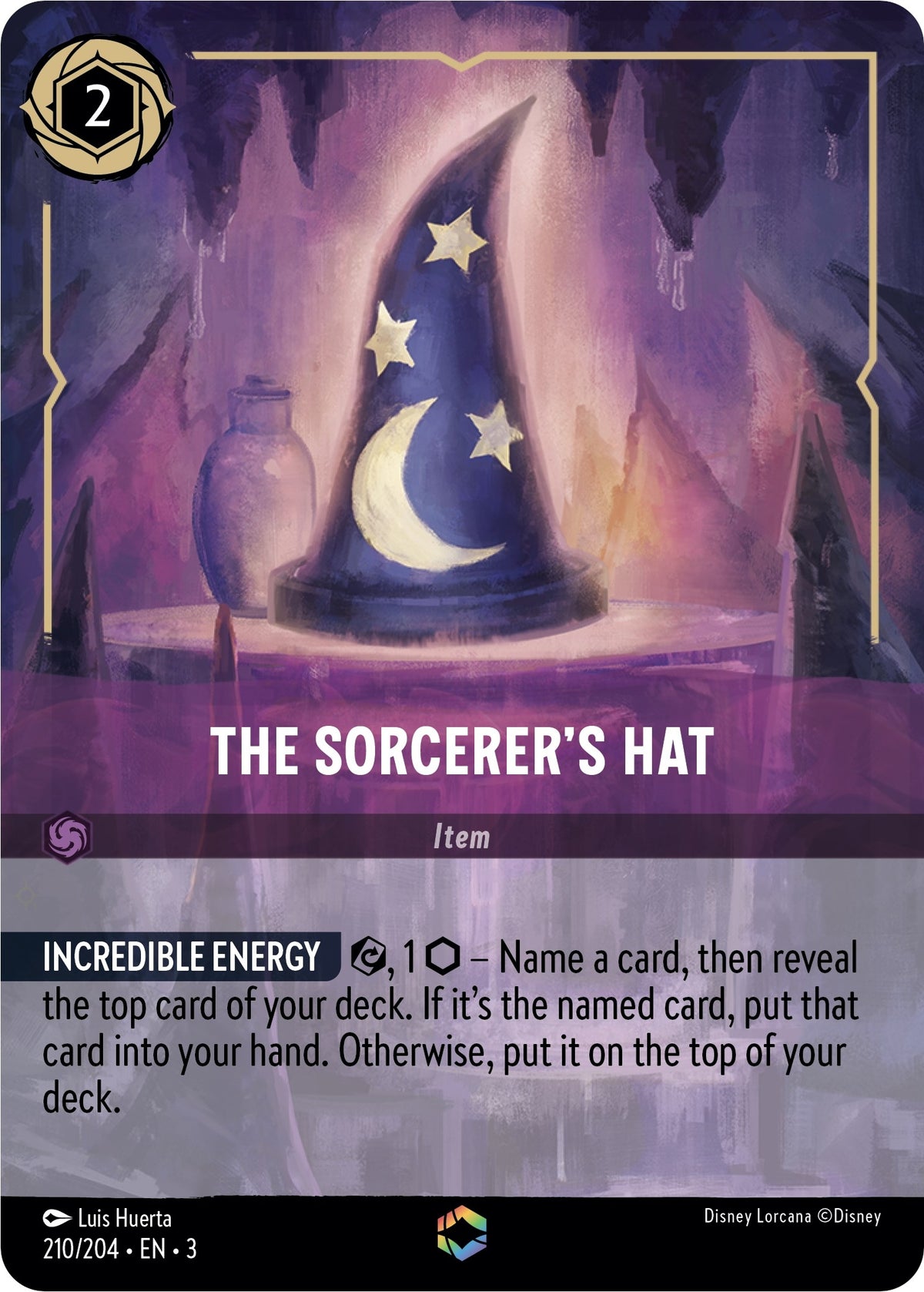 Image for The Sorcerer's Hat (Enchanted) (210/204) (3) - Disney Lorcana