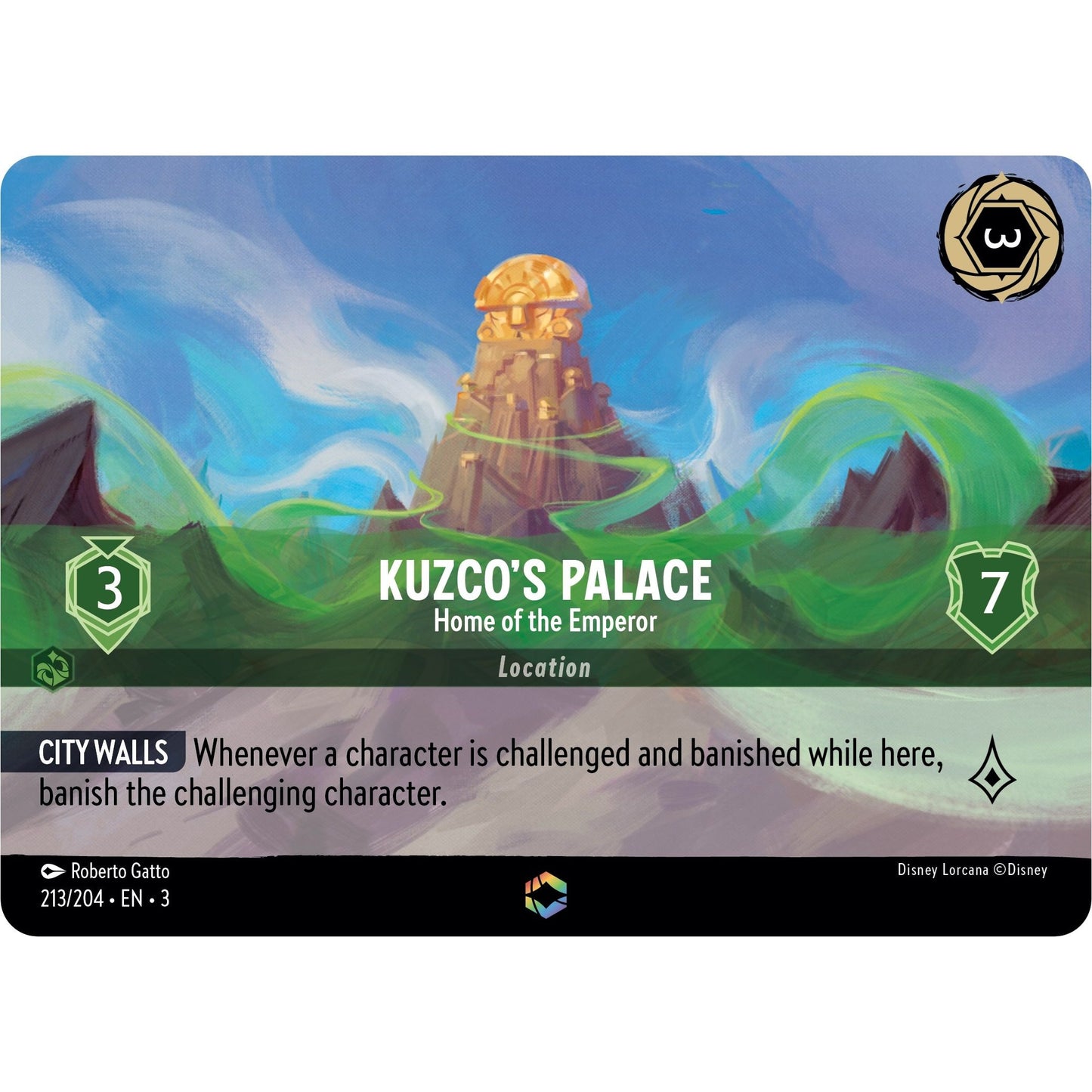 Image for Kuzco's Palace - Home of the Emperor (Enchanted) (213/204) (3) - Disney Lorcana
