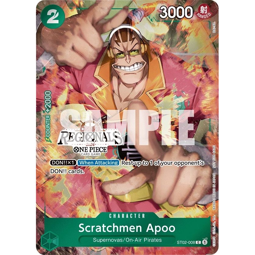 Image for Scratchmen Apoo (Online Regional 2024) [Participant] (ST02-008) (OP-PR) - One Piece Card Game