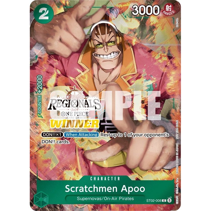 Image for Scratchmen Apoo (Offline Regional 2024) [Winner] (ST02-008) (OP-PR) - One Piece Card Game