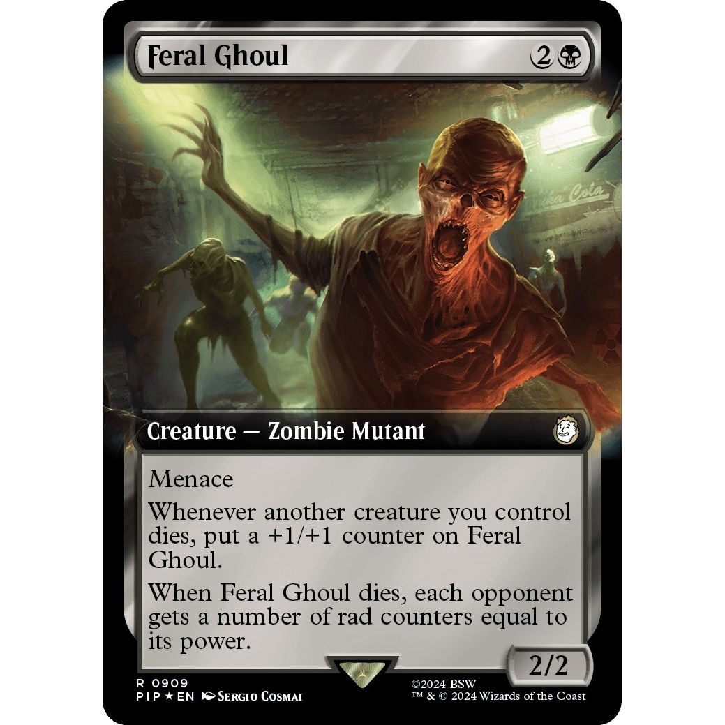 Image for Feral Ghoul (Extended Art) (Surge Foil) (909) (PIP) - Magic: The Gathering