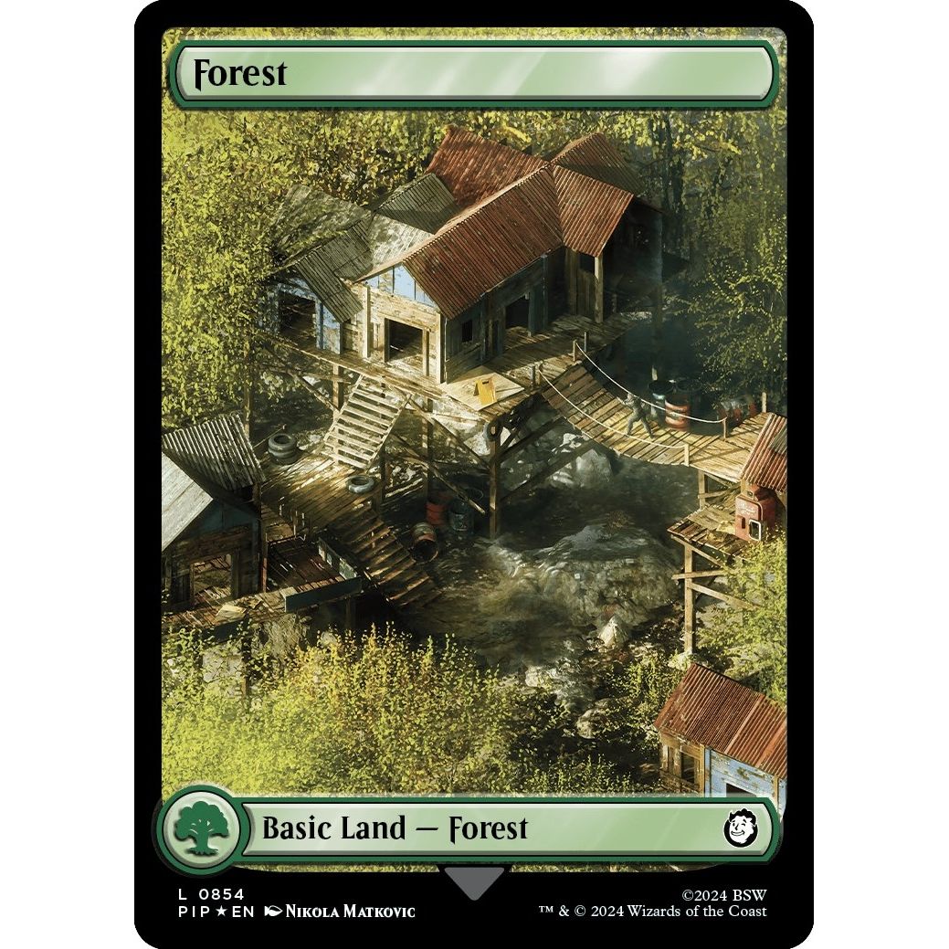 Image for Forest (0854) (Surge Foil) (854) (PIP) - Magic: The Gathering