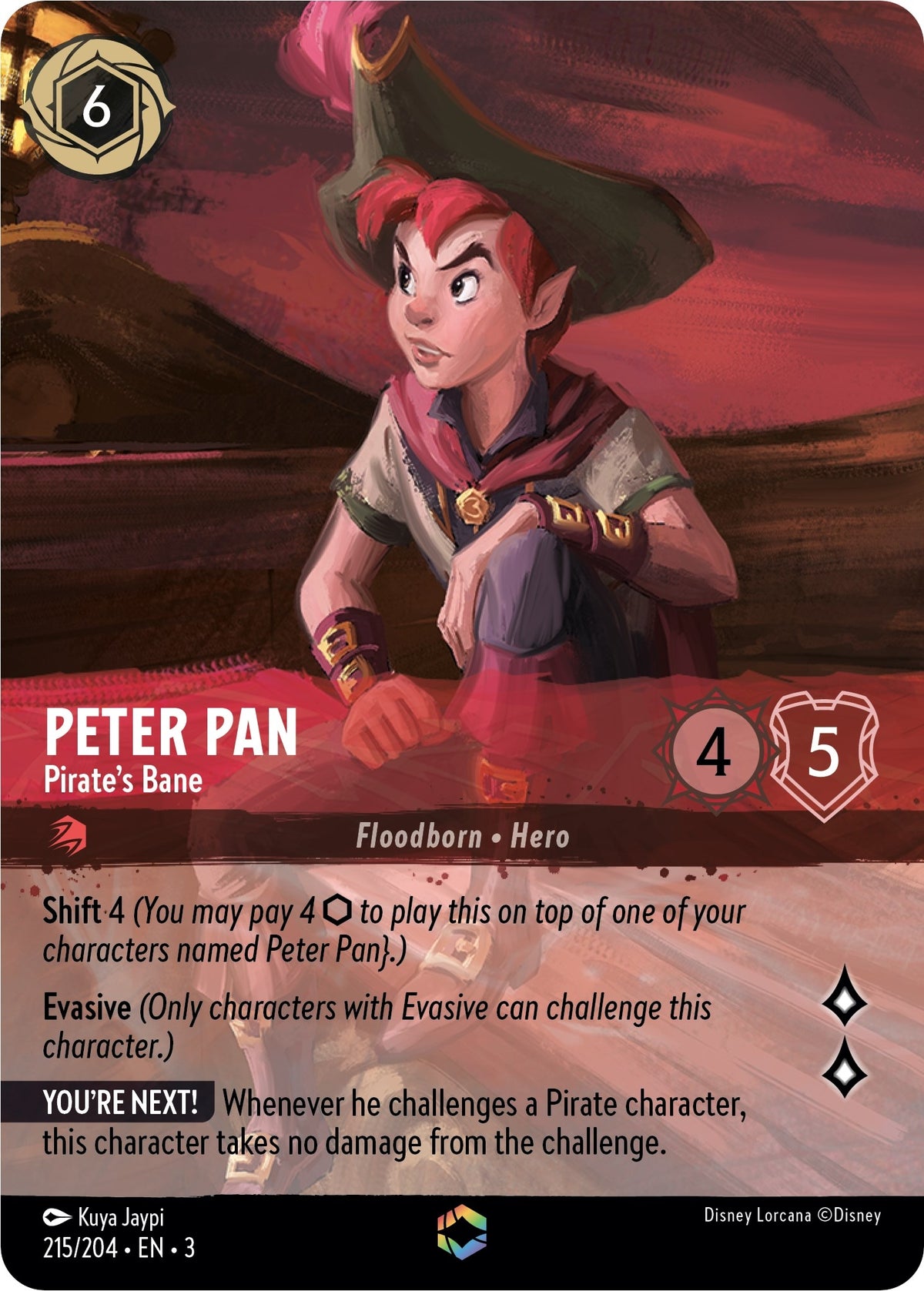 Image for Peter Pan - Pirate's Bane (Enchanted) (215/204) (3) - Disney Lorcana
