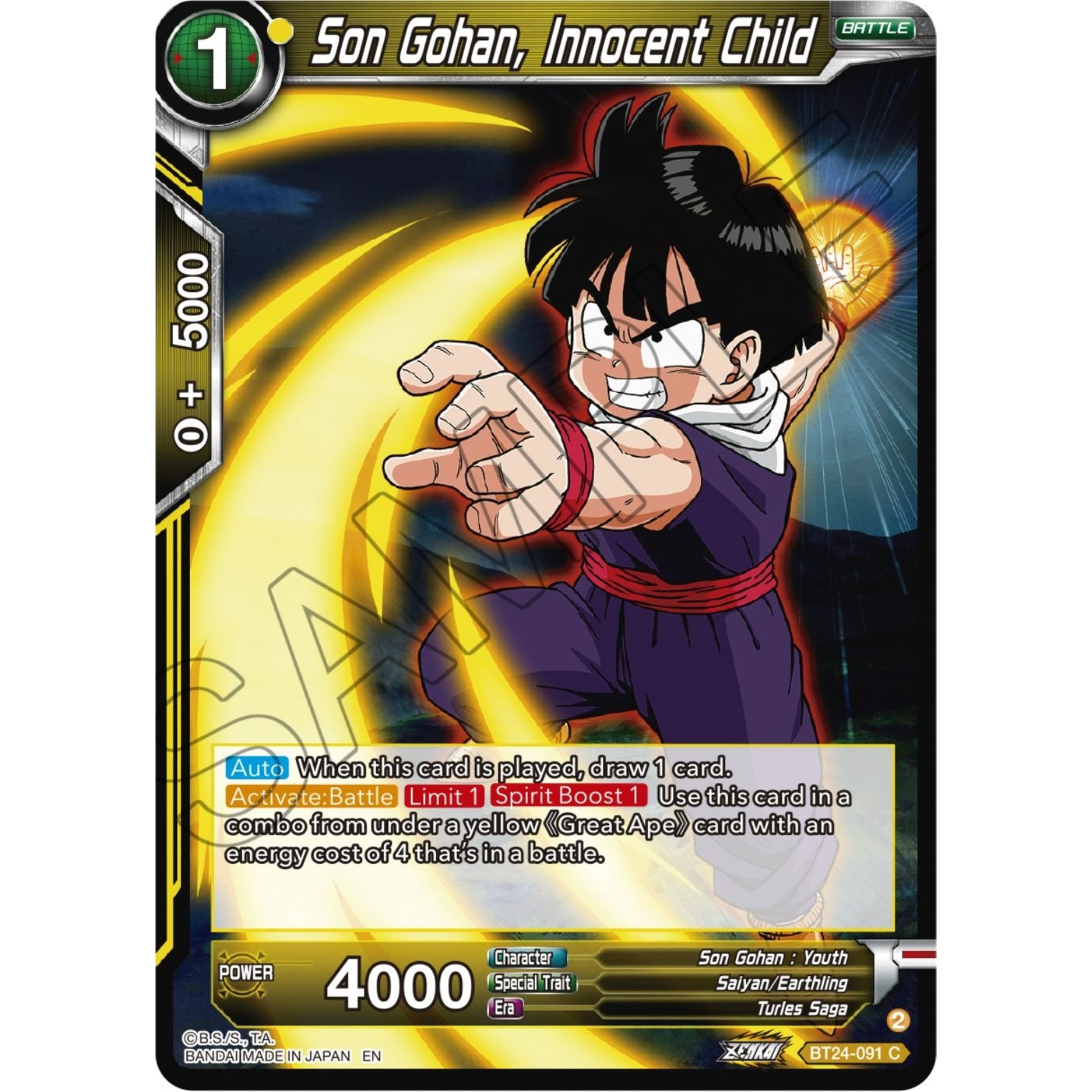 Image for Son Gohan, Innocent Child (BT24-091) (BT24) - Dragon Ball Super: Masters