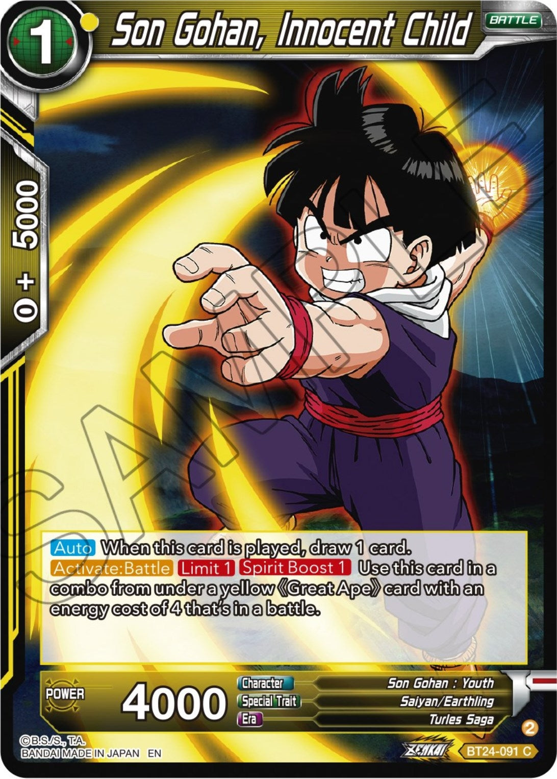 Image for Son Gohan, Innocent Child (BT24-091) (BT24) - Dragon Ball Super: Masters