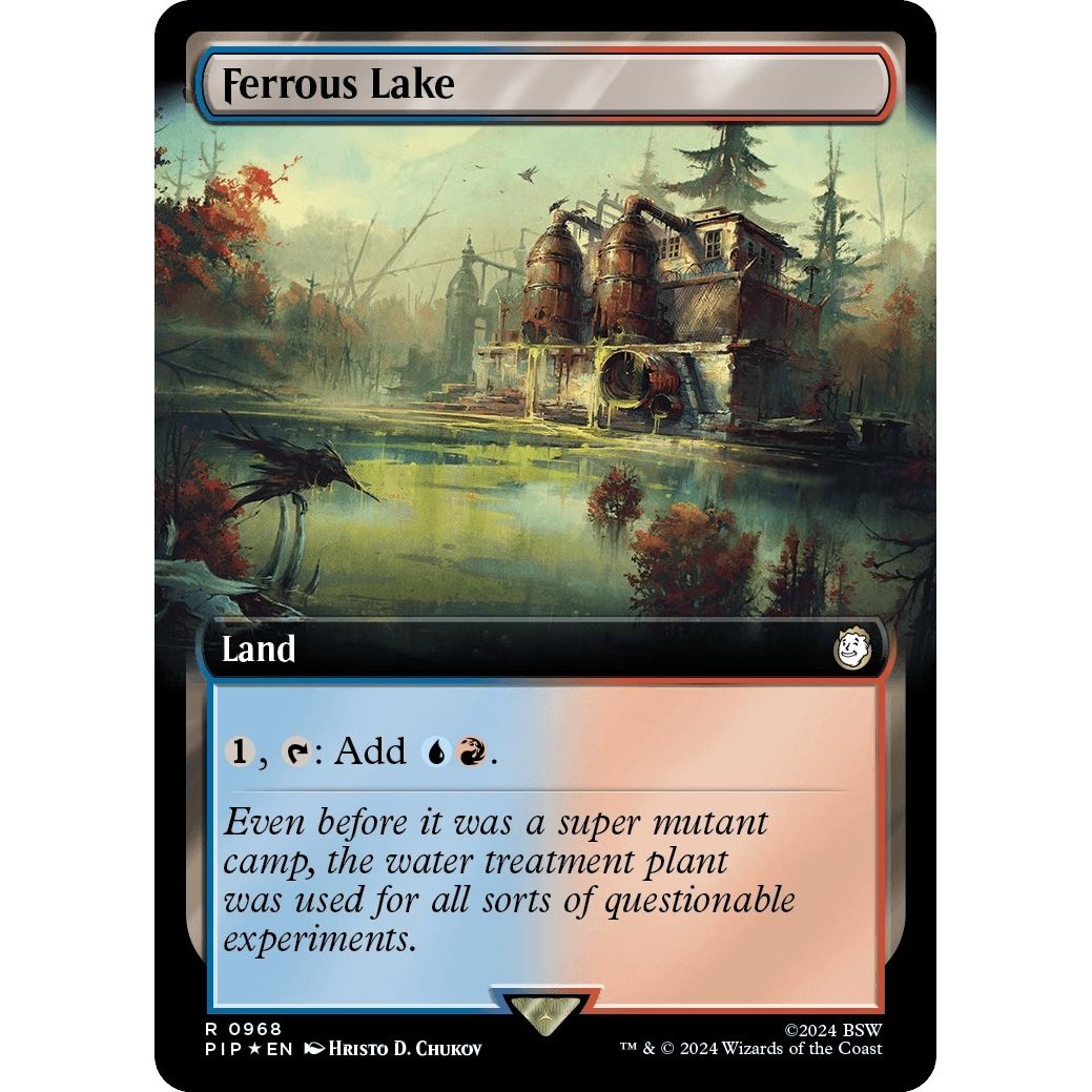 Image for Ferrous Lake (Extended Art) (Surge Foil) (968) (PIP) - Magic: The Gathering