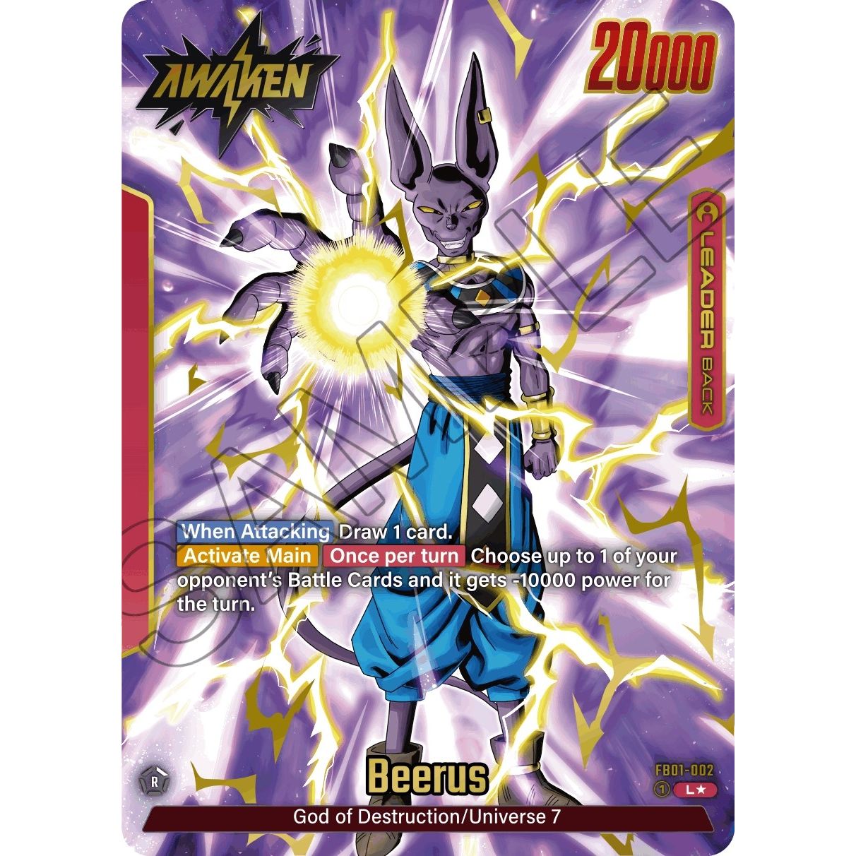 Image for Beerus - FB01-002 (Alternate Art) (FB01-002) (FB01) - Dragon Ball Super: Fusion World