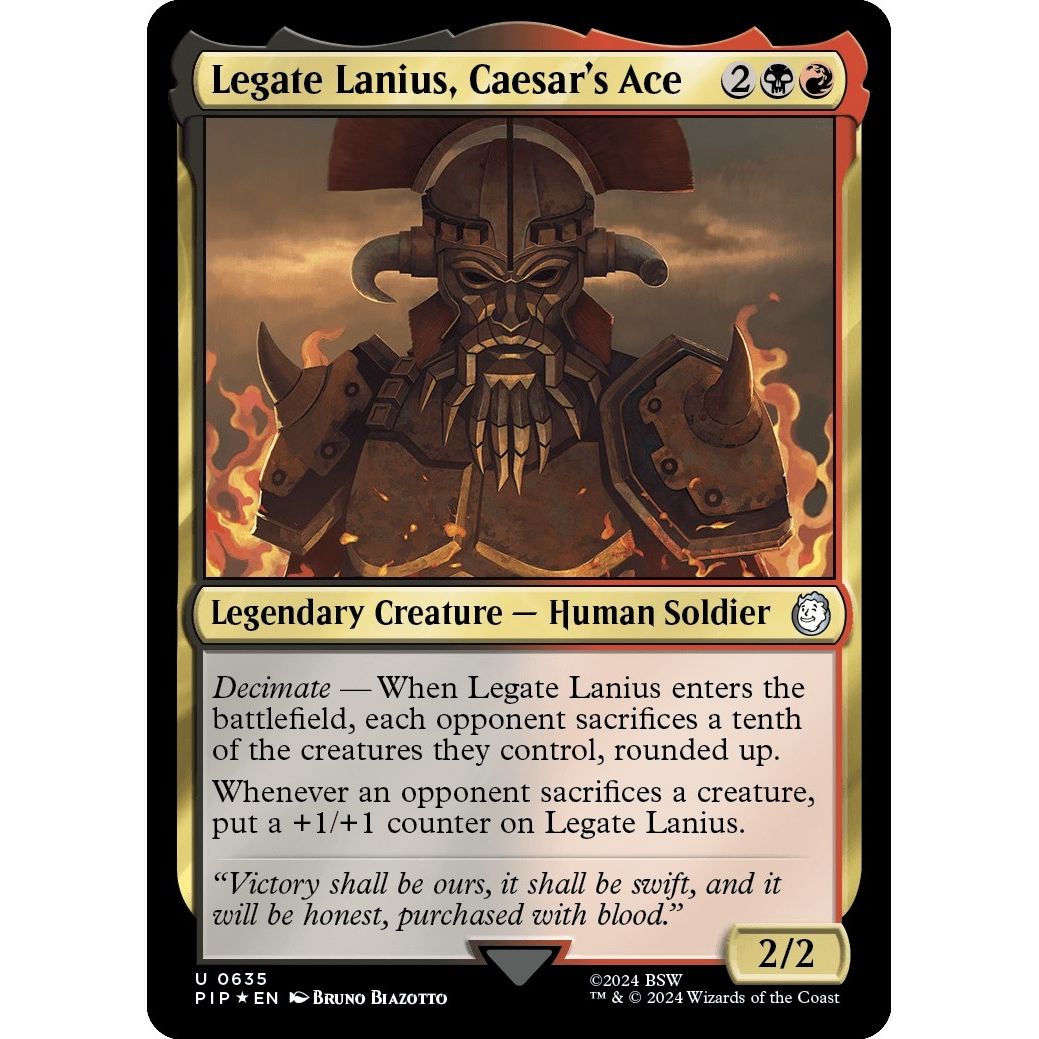 Image for Legate Lanius, Caesar's Ace (Surge Foil) (635) (PIP) - Magic: The Gathering