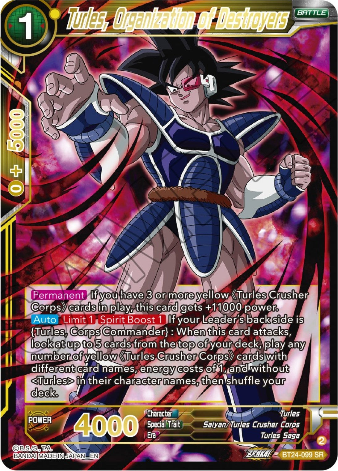 Image for Turles, Organization of Destroyers (BT24-099) (BT24) - Dragon Ball Super: Masters