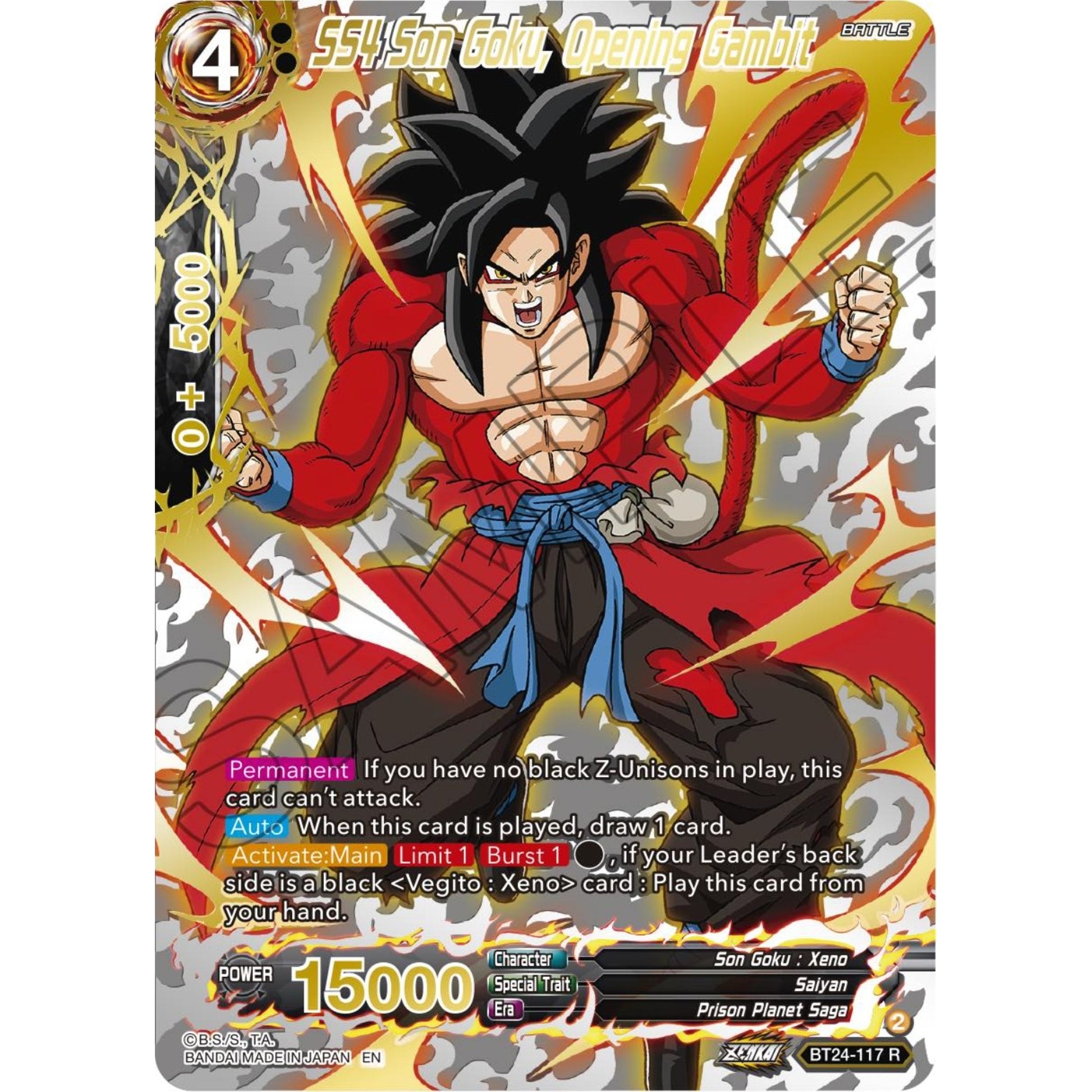 Image for SS4 Son Goku, Opening Gambit (Collector Booster Gold) (BT24-117) (BT24) - Dragon Ball Super: Masters