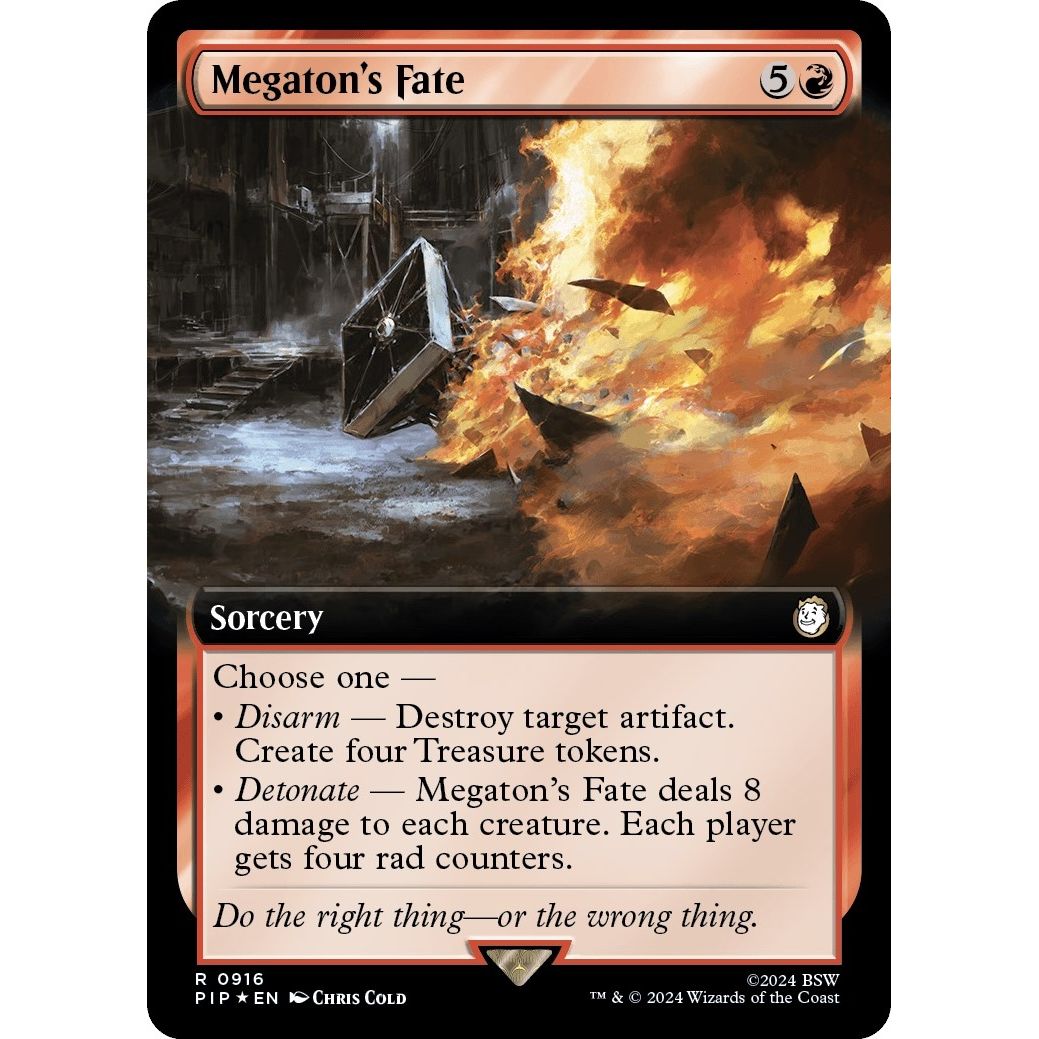Image for Megaton's Fate (Extended Art) (Surge Foil) (916) (PIP) - Magic: The Gathering