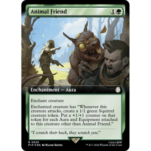 Image for Animal Friend (Extended Art) (Surge Foil) (925) (PIP) - Magic: The Gathering