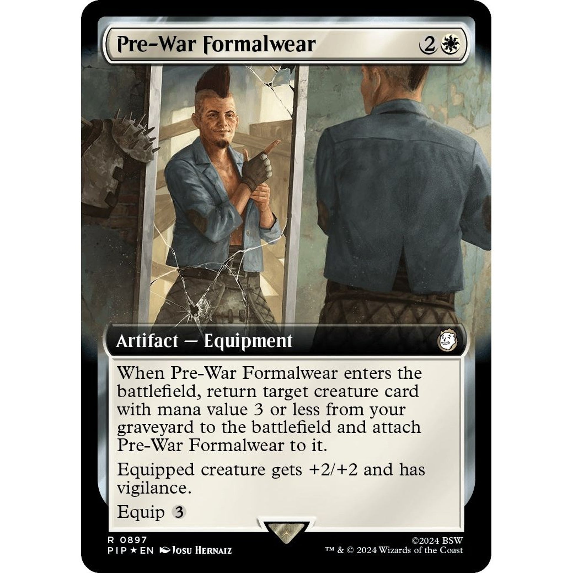 Image for Pre-War Formalwear (Extended Art) (Surge Foil) (897) (PIP) - Magic: The Gathering