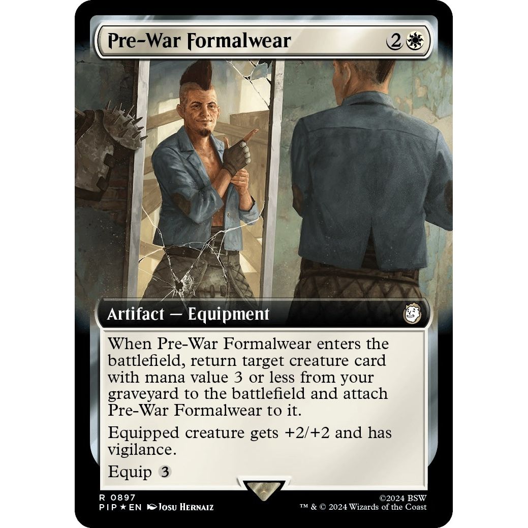Image for Pre-War Formalwear (Extended Art) (Surge Foil) (897) (PIP) - Magic: The Gathering