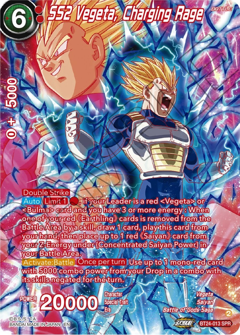 Image for SS2 Vegeta, Charging Rage (SPR) (BT24-013) (BT24) - Dragon Ball Super: Masters