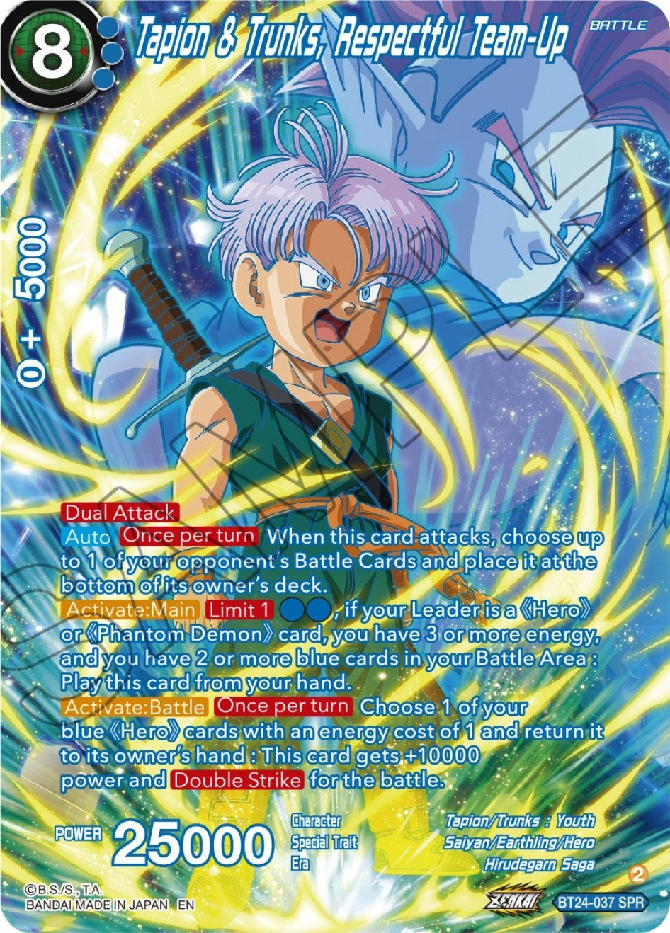 Image for Tapion & Trunks, Respectful Team-Up (SPR) (BT24-037) (BT24) - Dragon Ball Super: Masters