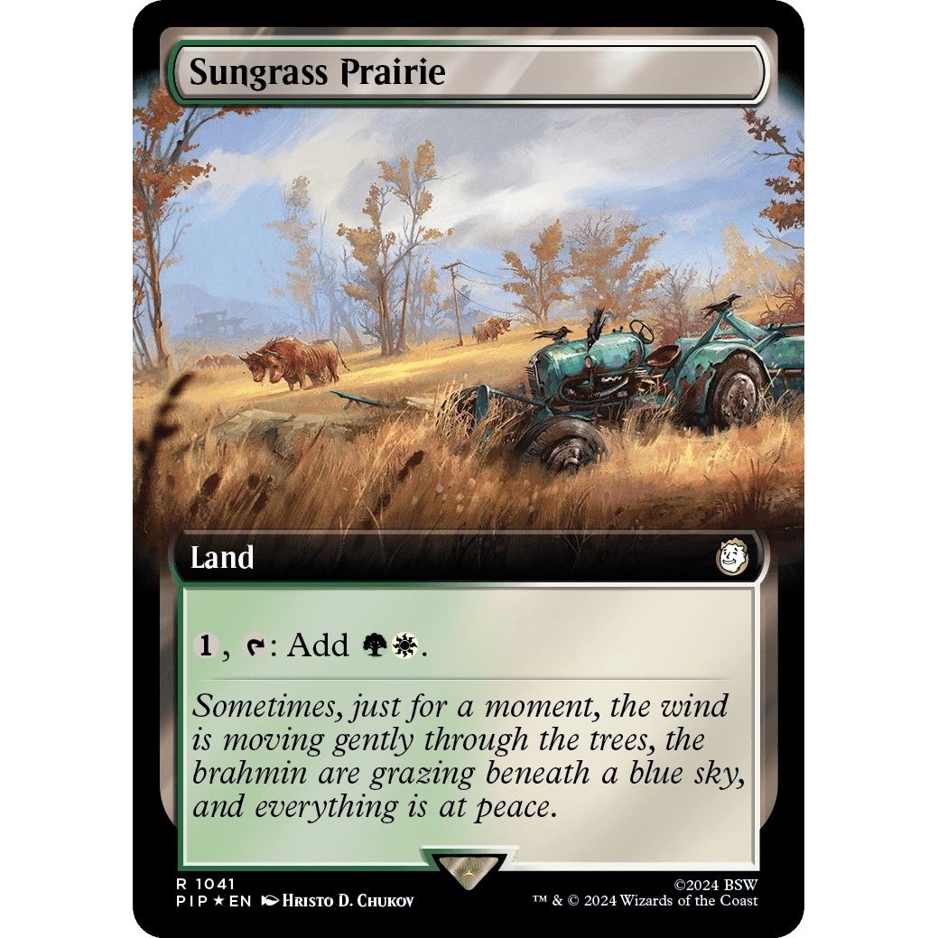 Image for Sungrass Prairie (Extended Art) (Surge Foil) (1041) (PIP) - Magic: The Gathering