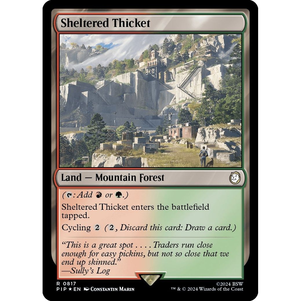 Image for Sheltered Thicket (Surge Foil) (817) (PIP) - Magic: The Gathering