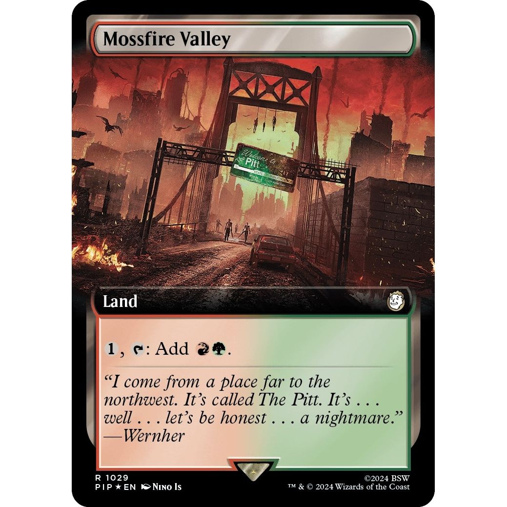 Image for Mossfire Valley (Extended Art) (Surge Foil) (1029) (PIP) - Magic: The Gathering