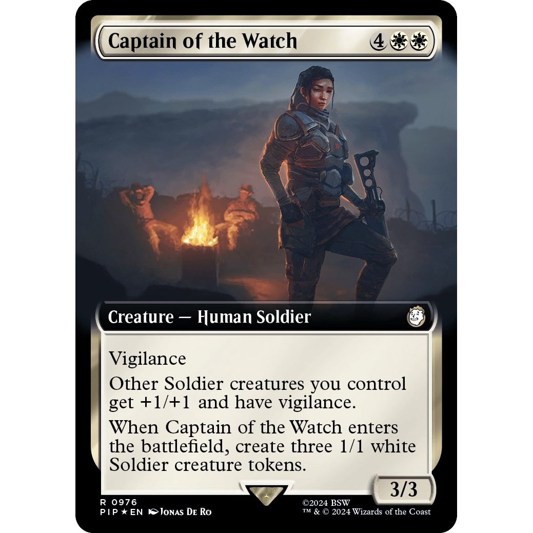 Image for Captain of the Watch (Extended Art) (Surge Foil) (976) (PIP) - Magic: The Gathering