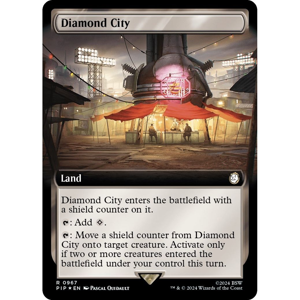 Image for Diamond City (Extended Art) (Surge Foil) (967) (PIP) - Magic: The Gathering