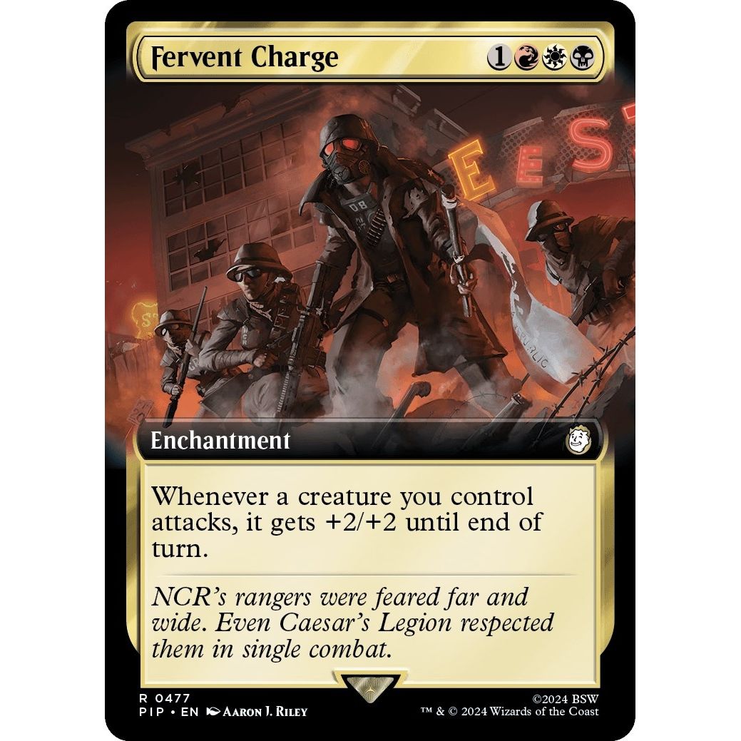 Image for Fervent Charge (Extended Art) (477) (PIP) - Magic: The Gathering